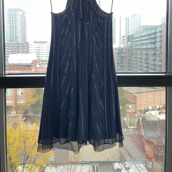 Royal Blue Xenia Silk A-line Cocktail Dress - Picture 4 of 6